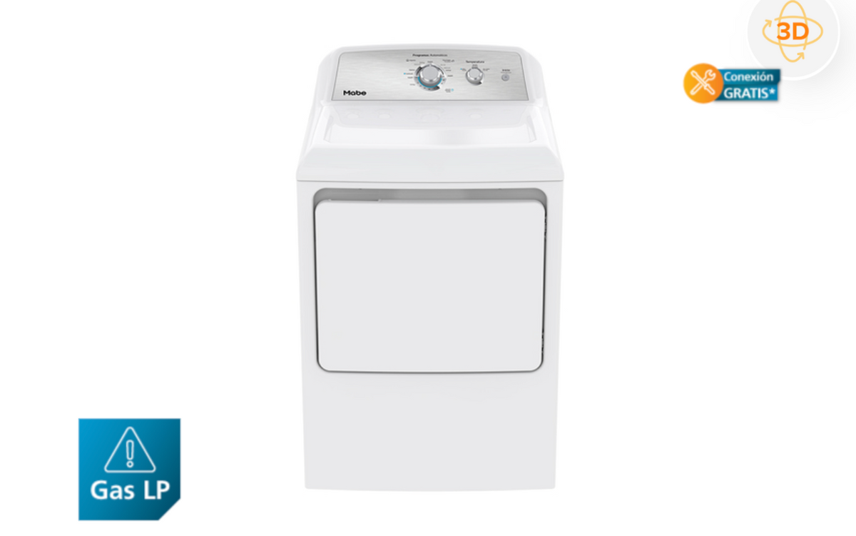 Secadora a Gas 20 kg Blanca Mabe - SMG26N5MNBCL1